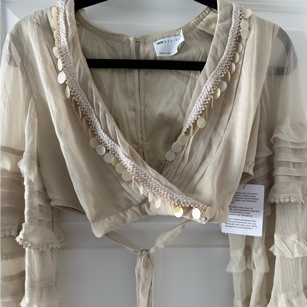 Cropped Beaded Top